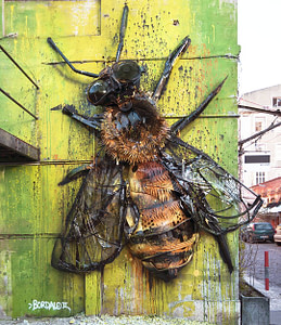 Street art dans le quartier d'Alcantara à Lisbonne réalisé par Bordalo II