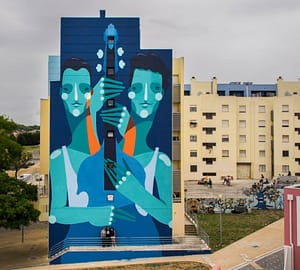 Zesar Bahamonte, street artiste dans le quartier de Marvila à Lisbonne