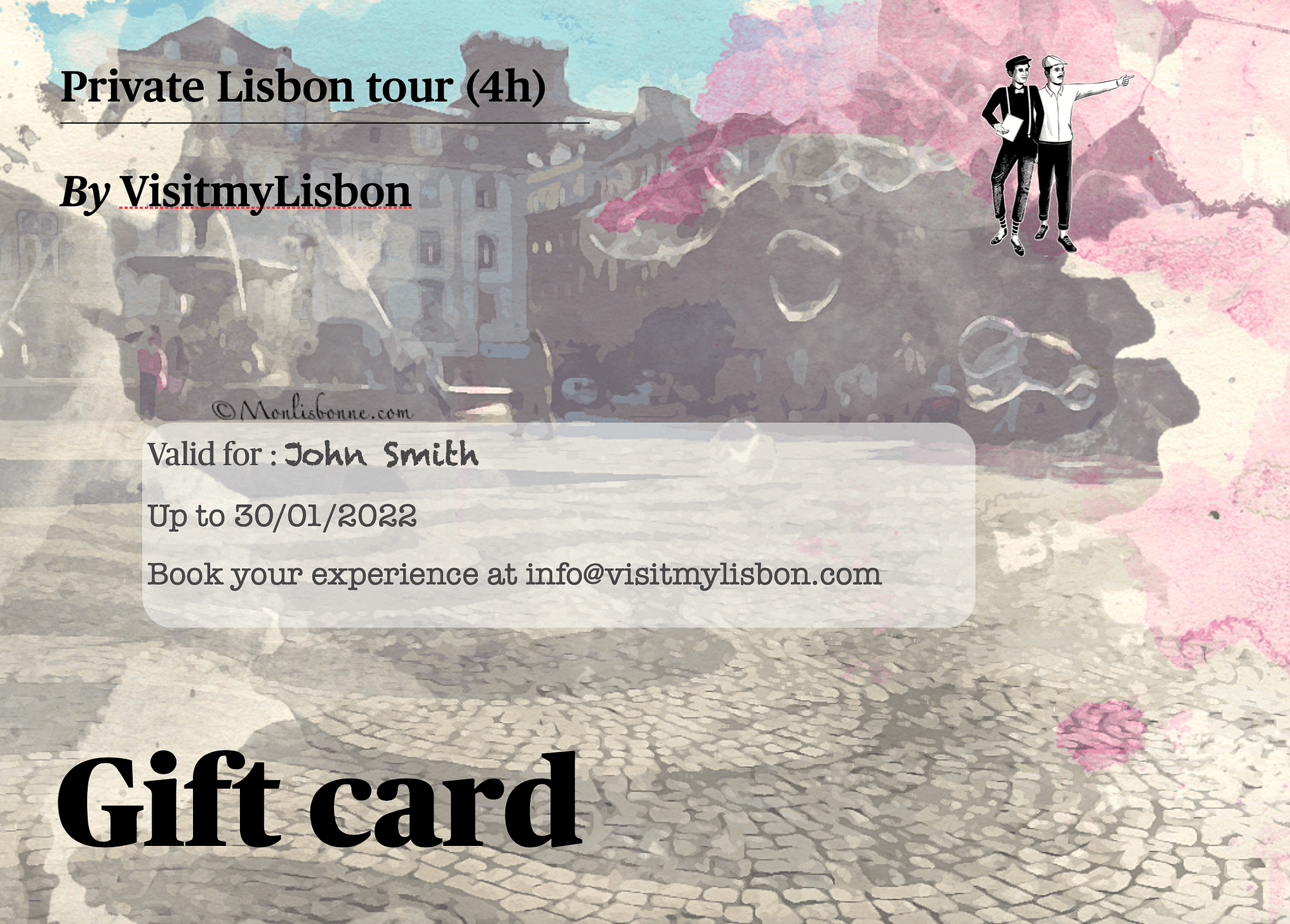 Gift card from Lisbon with the lisbon private tour