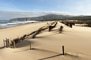 Guincho beach between Cascais and Sintra is the best beach for surfing in Lisbon