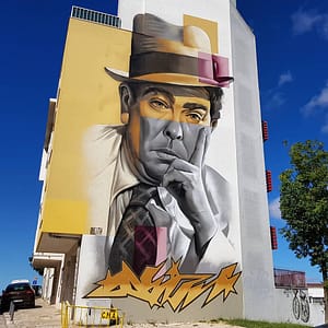 Giant street art by Odeith in Amadora, a suburb of Lisbon