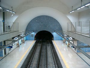 Tiles in the Telheiras metro station, by artist Eduardo Batarda