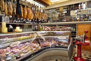 Historic delicatessen located near Rossio Lisbon offering cheese, cold cuts, pata negra, Portuguese sardines