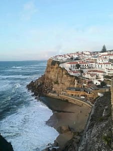 Wild coast of Sintra near Lisbon with the beautiful village of Azenhas do mar