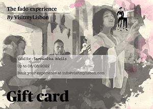 Gift card from Lisbon with the fado experience