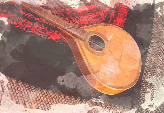 Portuguese guitar famous for its sharp sound and always accompanies a real Fado song