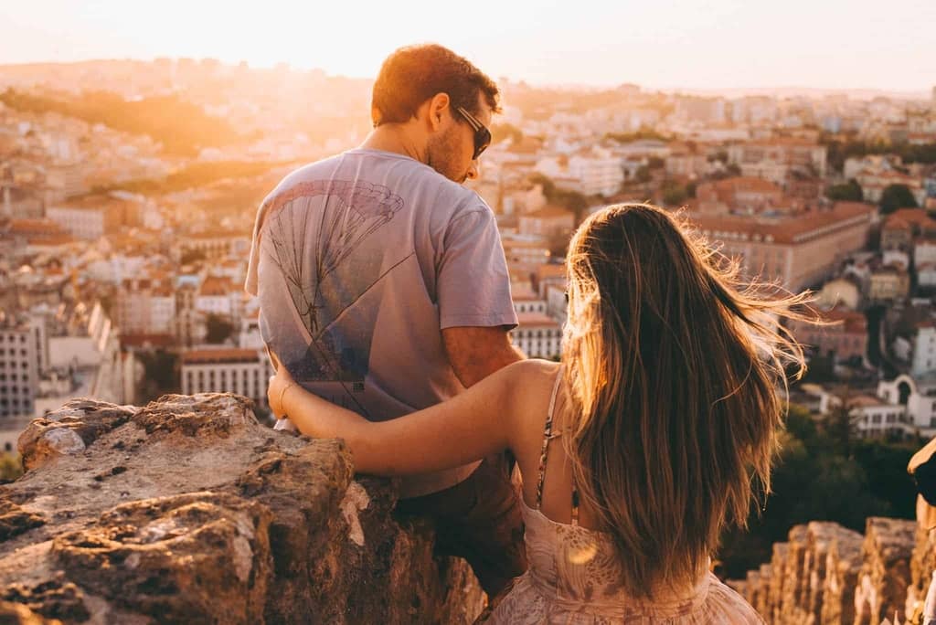 couple in Lisbon in summer