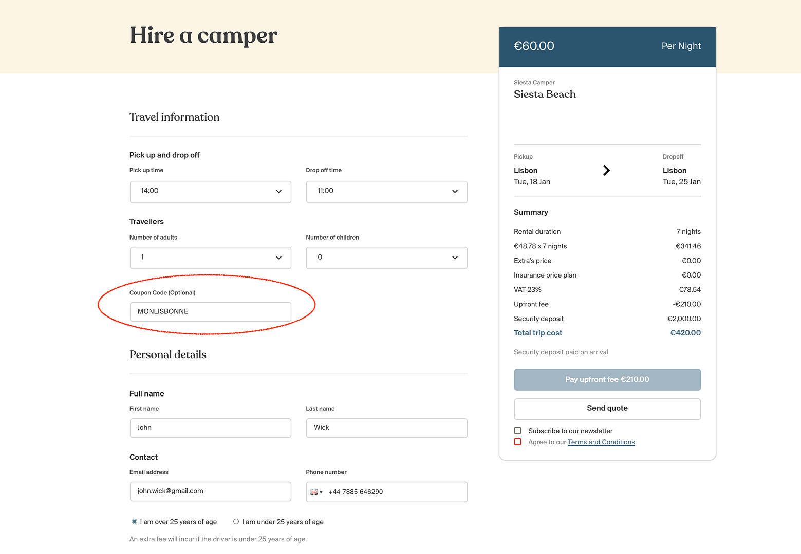 to rent a van for a road trip in Portugal with visitmylisbon and siesta campers
