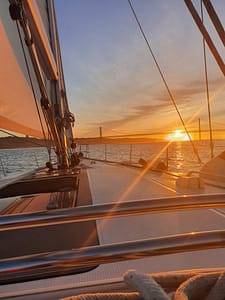 Sailing boat is the best way to cruise on the river and ocean in lisbon