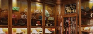Historic hat shop in Lisbon on the Rossio Dom Pedro IV square selling high quality hats