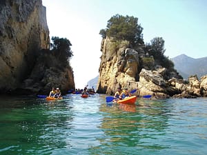 Sea kayaking during your team building in Lisbon.