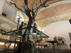 Objects, traditional souvenirs and creations of Portuguese craftsmen in a shop in Alfama near Lisbon Cathedral