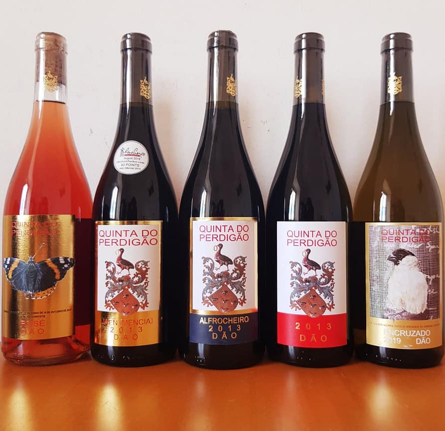 Collection of wines from Quinta do Perdigao in the Dao